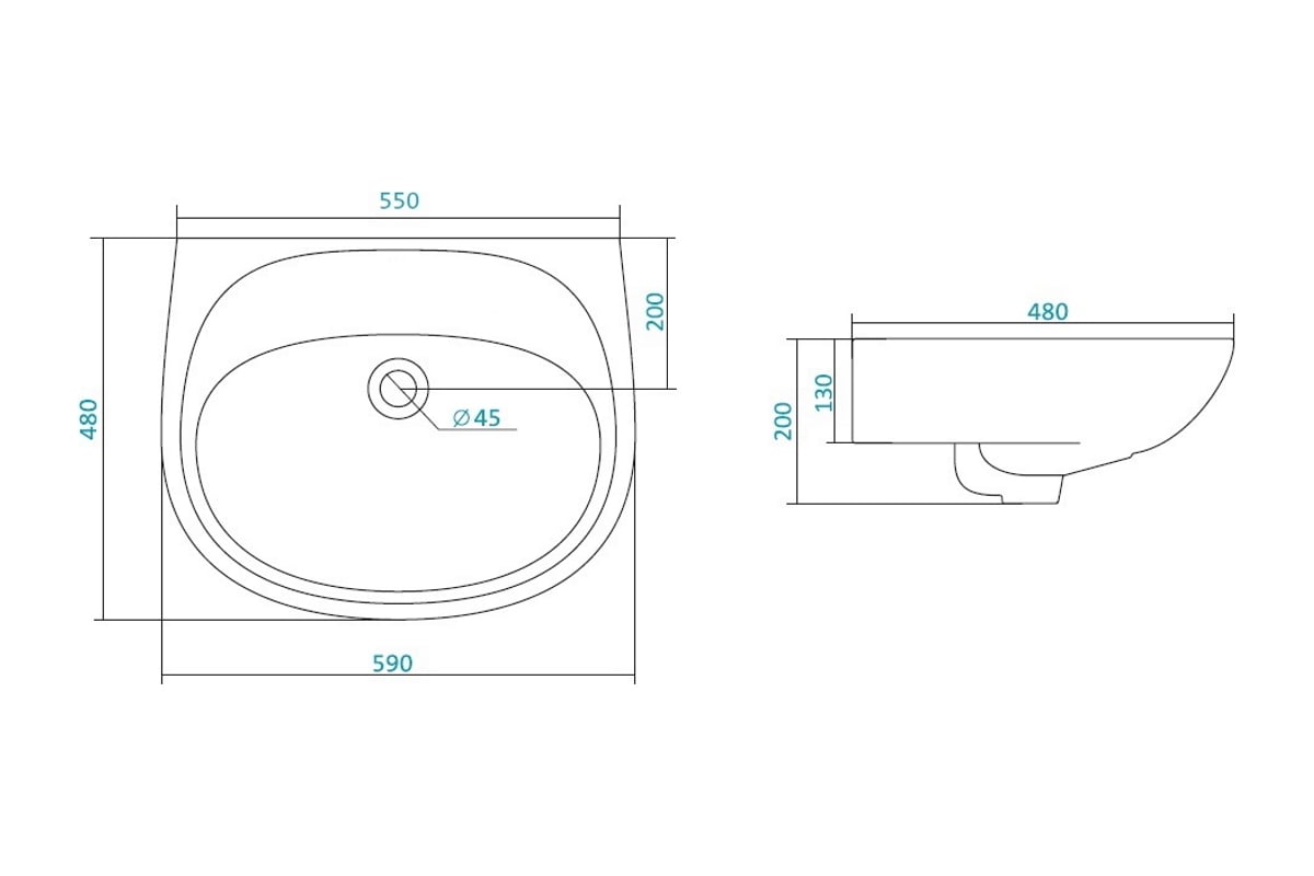 Умывальник Santek Анимо-60 без отверстий 1.WH11.0.505 - выгодная цена ...