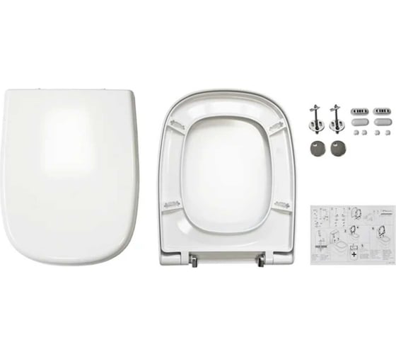 Унитаз-компакт Sanita Luxe Quadro Slim Luxe с быстросъемным сиденьем, дюропласт, микролифт 19595946