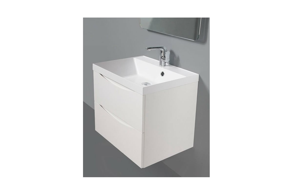 тумба с раковиной belbagno marino 75 bianco lucido