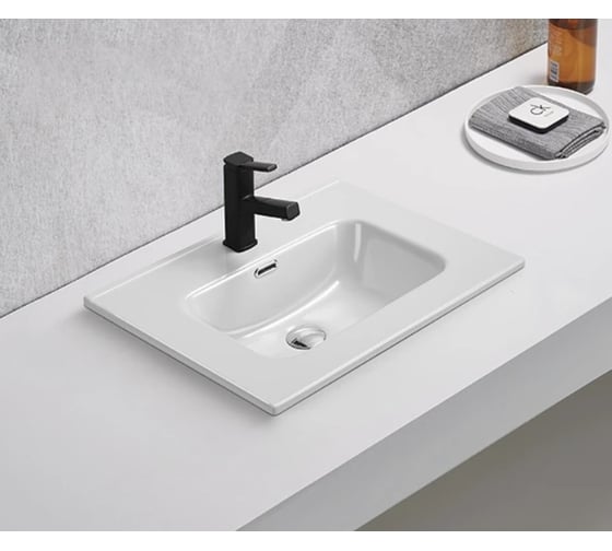 Раковина Gid 9060s встраиваемая сверху белая 61x46.5x17 71155 1