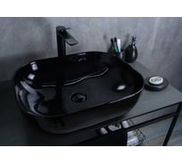 Раковина Gid BL1302 накладная, черная глянцевая, 50x40x14 53347