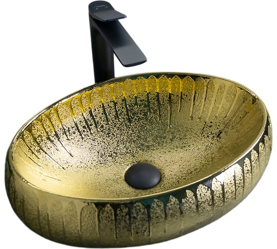 Раковина Gid 9030g накладная, золотая, 48x34x15 52234 1