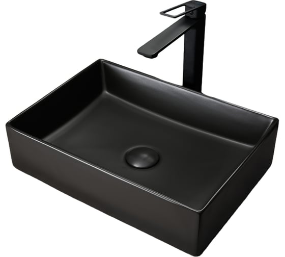 Раковина Gid Bm1204 накладная, черная матовая, 45x32x11 53360 1
