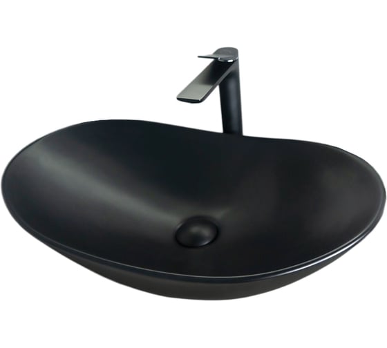 Раковина Gid Bm9811 накладная, черная матовая, 61x37x15 53337 1