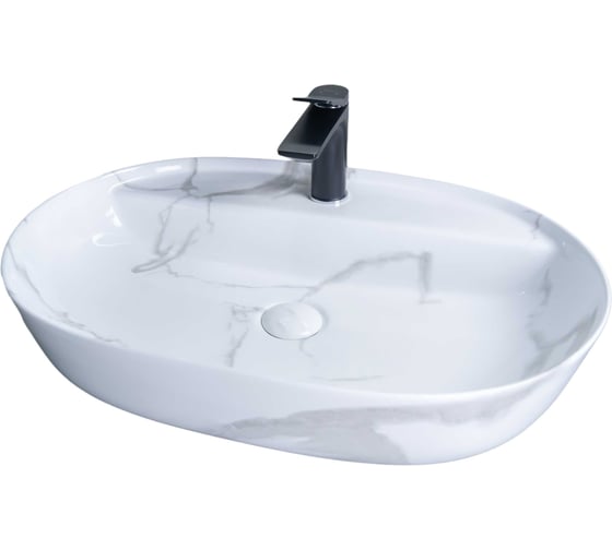 Раковина Gid Mnc346C накладная, под камень глянцевая, 61x41x14 54470 1