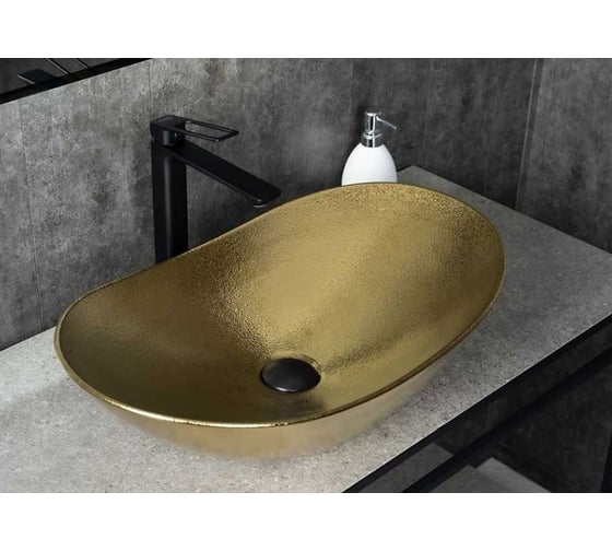 Раковина Gid Gd9811 накладная, золотая, 61x37x15 53340 1