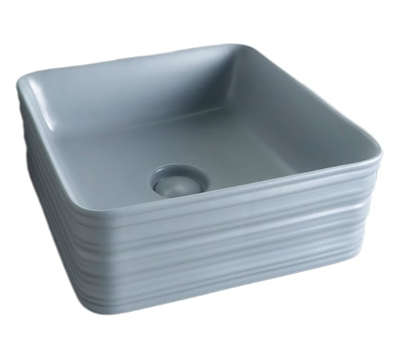 Раковина Gid Gm965 накладная, серая матовая, 38.5x38.5x13.5 53338 1