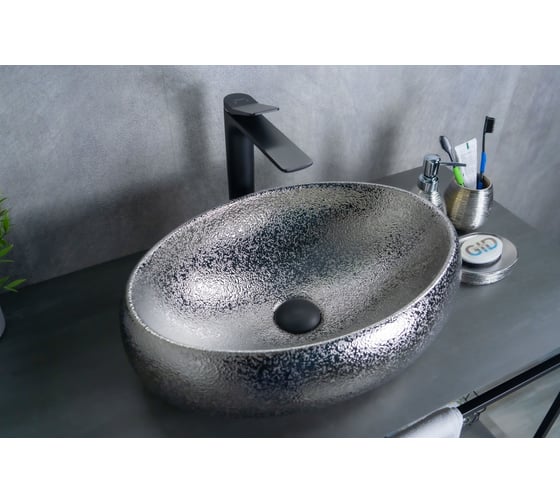 Раковина Gid 9030s накладная, хром, 48x34x15 52235 1