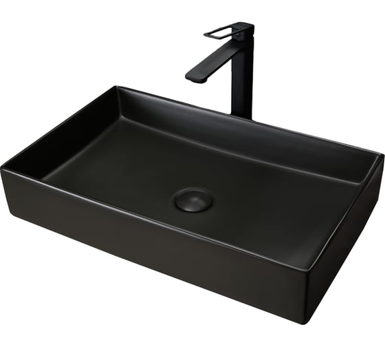 Раковина Gid Bm9496 накладная, черная матовая, 60.5x37x11 53363 1