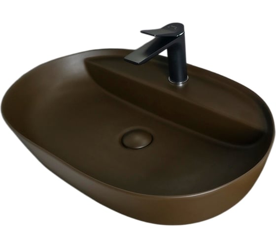 Раковина Gid Br1346 накладная, коричневая матовая, 61x41x14 53342 1