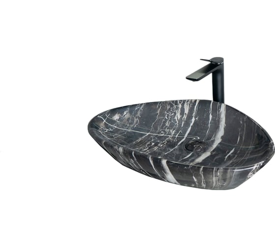 Раковина Gid Mnc206 накладная, под камень глянцевая, 59x39x13 54427 1