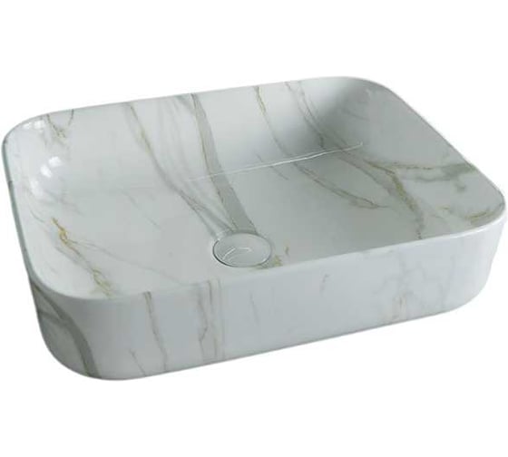 Раковина Gid Mnc190 накладная, под камень глянцевая, 50x39x13 54426 1