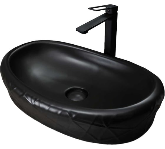Раковина Gid Bm777 накладная, черная матовая, 60x39x13.5 53357 1