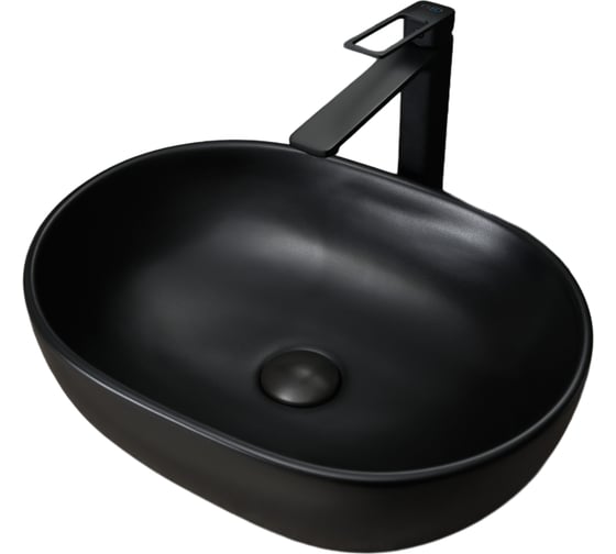 Раковина Gid Bm9026b накладная, черная матовая, 48x35x13.5 53370 1