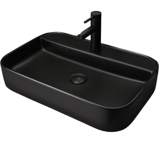 Раковина Gid Bm9660 накладная, черная матовая, 60x40x11 53376 1