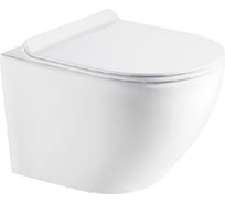 Подвесной безободковый унитаз Azario Fora с сидением микролифт, 520х350х370 мм AZ-0067