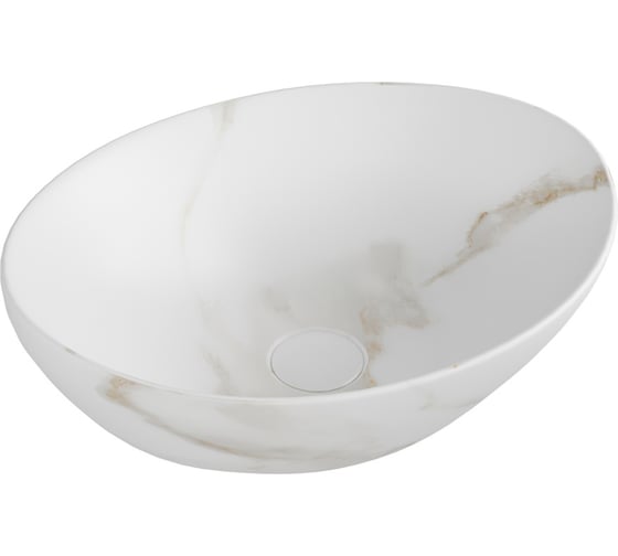 Накладная раковина для ванной Teymi Lori 40 цвет мрамор белый матовый T50482 T50482 ЦБ-00271359 1