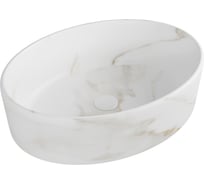 Раковина для ванной накладная Teymi Lori 50 цвет мрамор белый матовый T50484 ЦБ-00271361