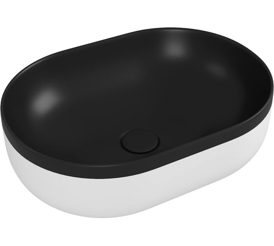 Накладная раковина для ванной Teymi Solli 48 Duo artceramic цвет черно-белый матовый T50388 ЦБ-00272530 1