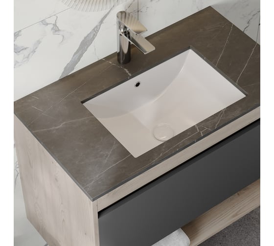 Мебельная раковина для ванной Teymi врезная Ritta V 48 белая T52334 ЦБ-00284670 1