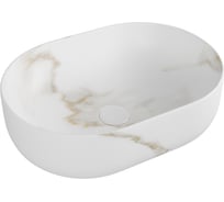 Раковина для ванной накладная Teymi Solli 48 artceramic цвет мрамор белый матовый T50386 ЦБ-00272528