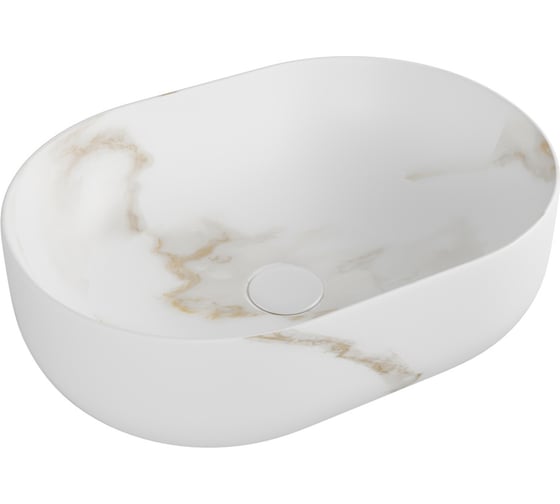 Раковина для ванной накладная Teymi Solli 48 artceramic цвет мрамор белый матовый T50386 ЦБ-00272528 1