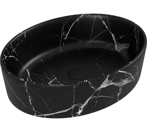 Накладная раковина для ванной Teymi Lori 50 цвет мрамор черный матовый T50485 ЦБ-00271362 1