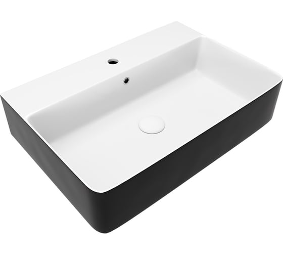 Накладная раковина для ванной Teymi Helmi 60 Duo черно-белый глянец T50272 ЦБ-00271357 1