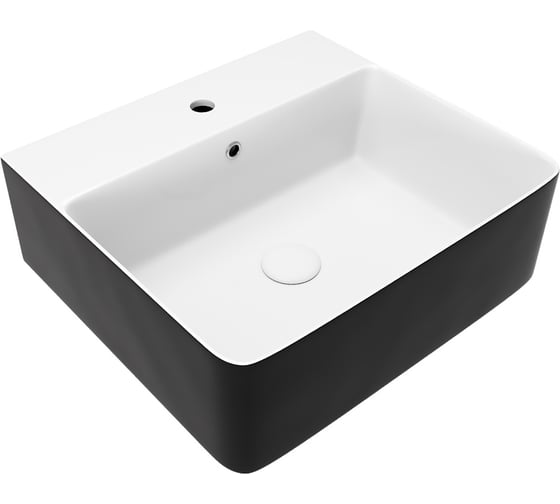 Накладная раковина для ванной Teymi Helmi 46 Duo черно-белый глянец T50271 ЦБ-00271356 1