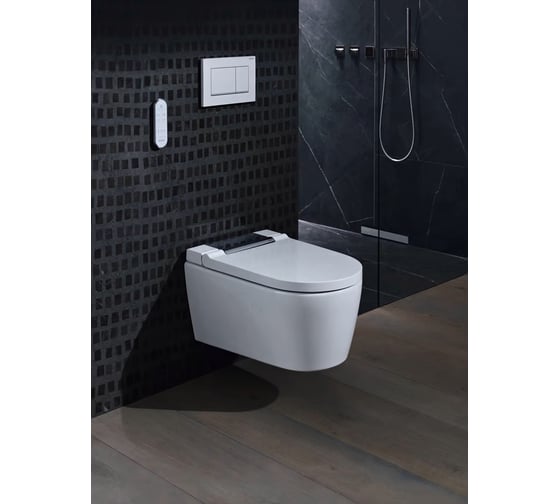 Подвесной унитаз-биде Geberit AquaClean Sela NEW, панель глянцевый хром 146.224.21.1 00000068231