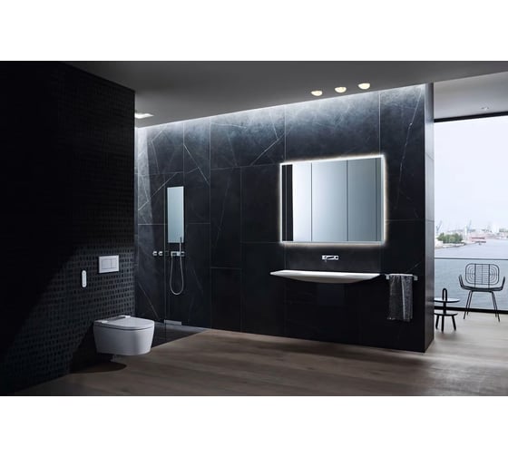 Подвесной унитаз-биде Geberit AquaClean Sela NEW, панель глянцевый хром 146.224.21.1 00000068231