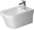 Подвесное биде Duravit P3 Comforts 380х570, заглушка для перелива, хром, крепление Durafix 00000048282 2268150000 1