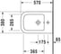 Подвесное биде Duravit P3 Comforts 380х570, заглушка для перелива, хром, крепление Durafix 00000048282 2268150000 3