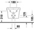 Подвесное биде Duravit P3 Comforts 380х570, заглушка для перелива, хром, крепление Durafix 00000048282 2268150000 5