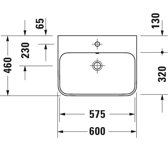 Раковина Duravit Happy D.2 Plus 600х460 мм, керамическая крышка слива, цвет Anthracite Matt 00000075293 2360601300