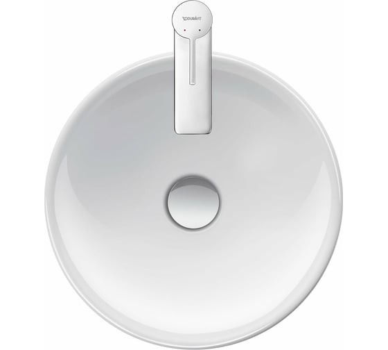 Раковина Duravit D-Neo круглая, диаметр 400 мм, без отверстий под смеситель, без перелива, крепеж 00000090454 2371400070