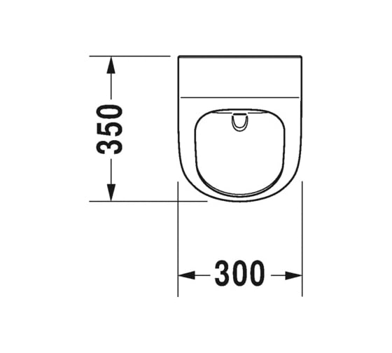 Писсуар Duravit ME by Starck Rimless без смывного края, 300х350 мм, подача воды сзади 00000048817 2809300000