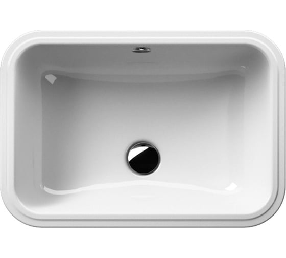 Встраиваемая раковина GSI CLASSIC с переливом, белый глянцевый extraglaze 55x38 00000073973 724311