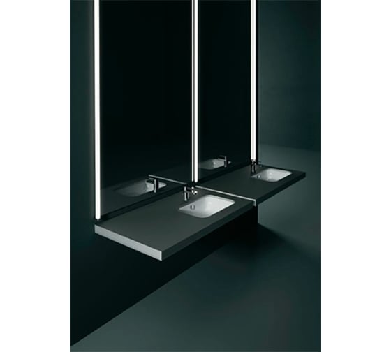 Встраиваемая раковина GSI CLASSIC с переливом, белый глянцевый extraglaze 55x38 00000073973 724311
