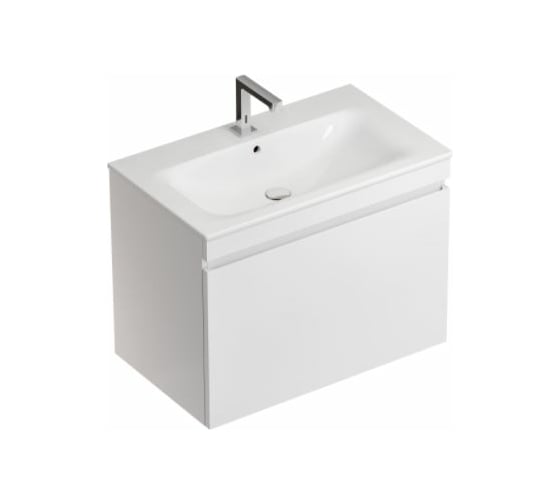 Мебельная раковина Geberit Renova Plan Slim 80x48 см, с отверстием под смеситель 122280000 00000072306