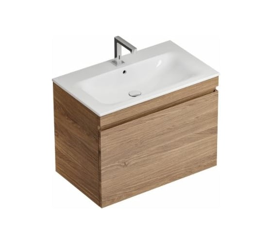 Мебельная раковина Geberit Renova Plan Slim 80x48 см, с отверстием под смеситель 122280000 00000072306