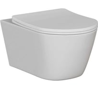 Унитаз подвесной безободковый WAVE PRIME Tornado3.0 сиденье дюропласт, быстросъемное, белый глянец L 557188