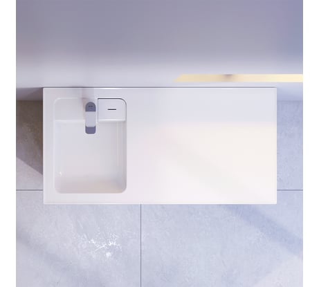 Раковина над стиральной машиной AM.PM X-Joy литьевой мрамор, левая, 100 см M85AWPL1001WG