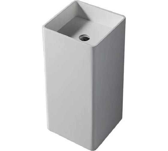 Отдельностоящая напольная раковина UNI-FLOW KUBE белый матовый FS502-400 Matt White 1