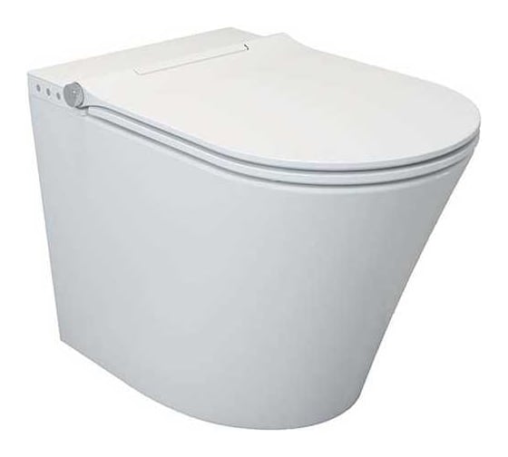 Унитаз приставной UNI-FLOW MI-SMART в комплекте с крышкой-биде, белый CB1088ZR 1