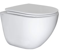 Унитаз подвесной безободковый WAVE RONDO Tornado3.0 сид. дюропласт, микролифт, быстросъем, белый глянец XL 557186