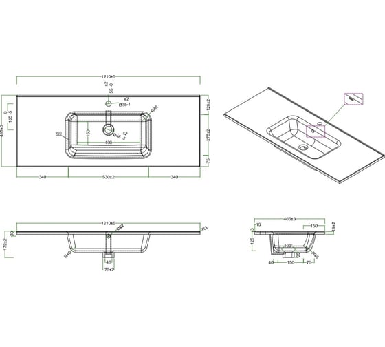 Керамическая раковина BelBagno BB1200ETL