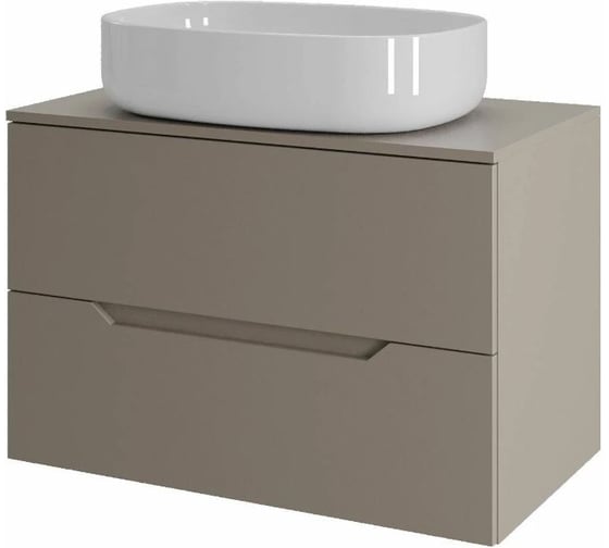 Подвесная тумба с раковиной Orange Line Li-70TuLMDF+B08-600W 70 см, латте/белый X242871999 1