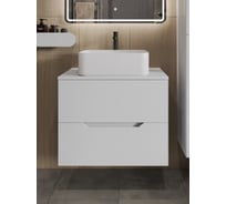 Тумба с раковиной подвесная 70 см, белый ORANGE Лайн Li-70TuwMDF+B02-460W