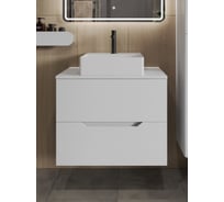 Тумба с раковиной подвесная 70 см, белый ORANGE Лайн Li-70TuwMDF+B04-405W